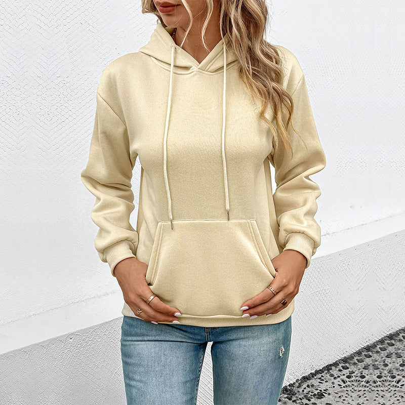 Autumn Women Clothing Long Sleeve Solid Color Hoodie