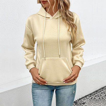 Autumn Women Clothing Long Sleeve Solid Color Hoodie