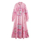 Women Clothing Ra Loose Casual Positioning Printed Shirt Dress Long Dress