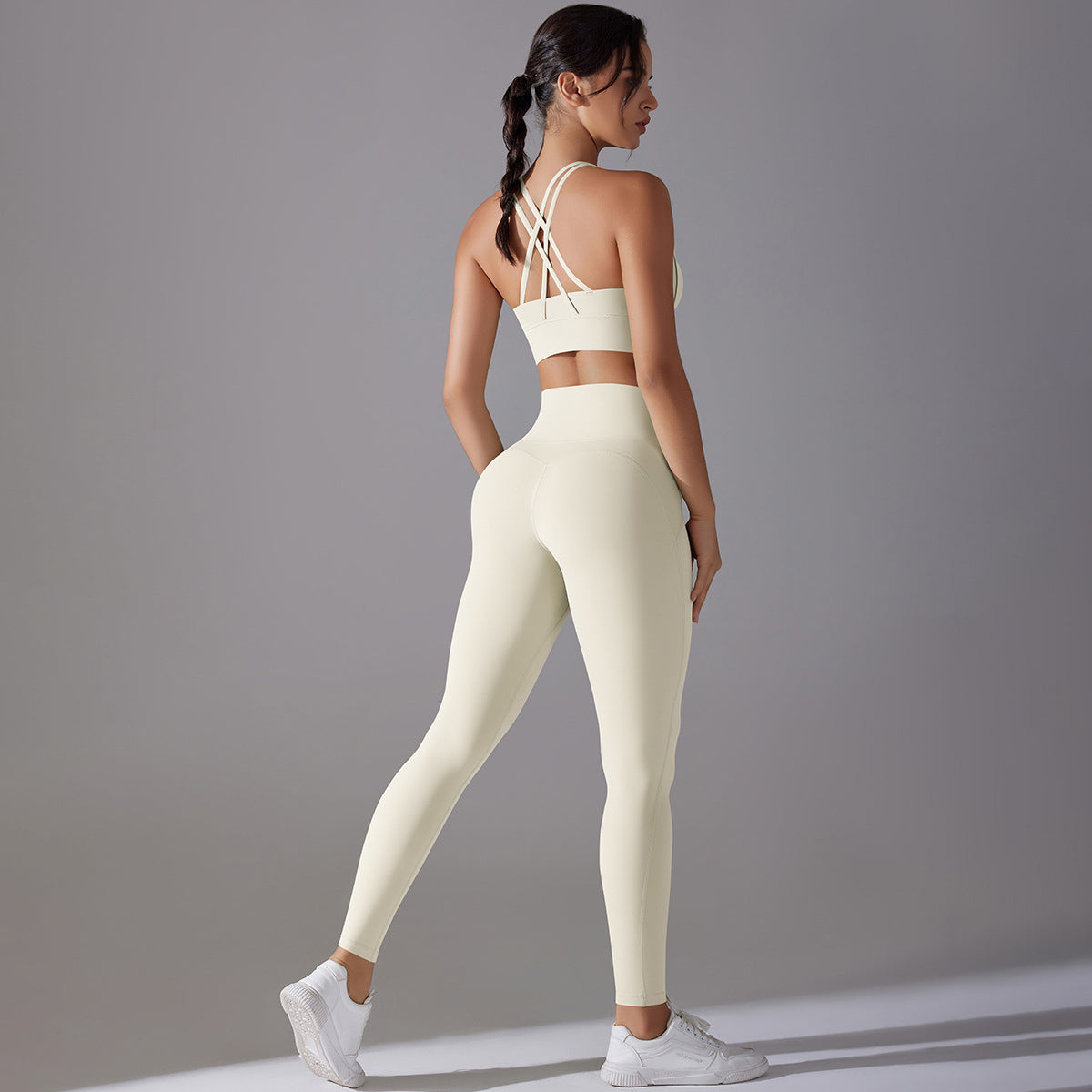 Celebrity Sling Beautiful Back High Waist Hip Lift Wear Free Underwear No Embarrassment Line Sports Trousers Running Fitness Yoga Set