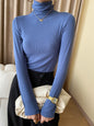 Fashionable French Smoke Tube Turtleneck Early Autumn Long Sleeves Stretch Slim Bottoming Shirt Inner Match Slimming