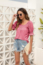 Women Summer Top Loose Casual Short Sleeve Casual U Neck T Shirt