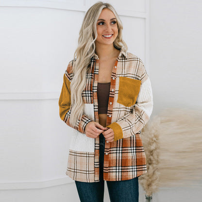 Autumn Winter New Plaid Blouse Blouse Women