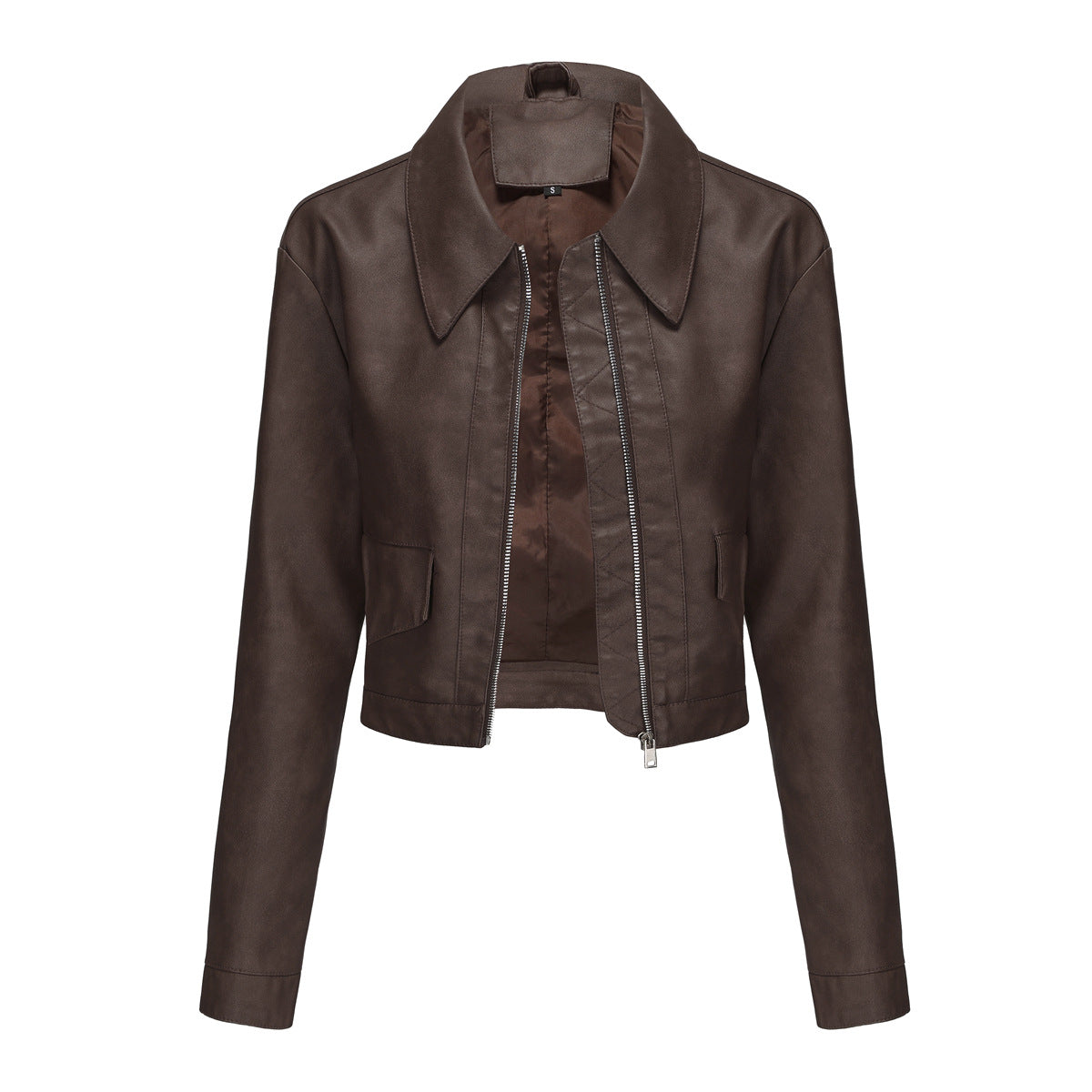 Spring Autumn Thin Leather Coat Women Long Sleeved Casual Women Jacket Leather