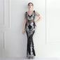 Positioning Floral Heavy Industry Beaded Long Fish Tail Evening Dress Suitable Attending Formal Occasions