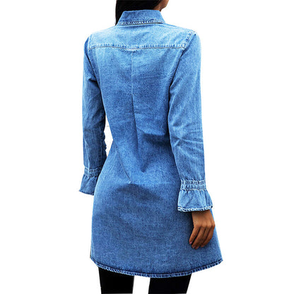 Jacket Women Autumn Winter New Slim Denim Dress Fashion Europe Denim Women Dress Sexy