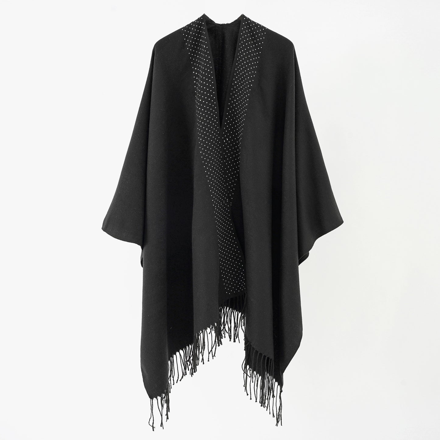 Street Women Scarf Autumn Winter Air Conditioned Room Keeping Warm Dual Purpose Monochrome Tassel Shawl Cape