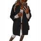 Autumn Winter Three-Quarter Sleeve Button Collared Pocket Women Woolen Coat