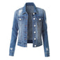 Slim-Fit Ripped Denim Jacket for Women