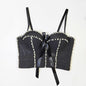 Niche Design Heavy Industry Bow Sexy Drill Chain Handmade Boning Corset Corset Sling