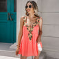 Women Clothing V neck Pullover Solid Color Lace Stitching Sleeveless Vest Top for Women