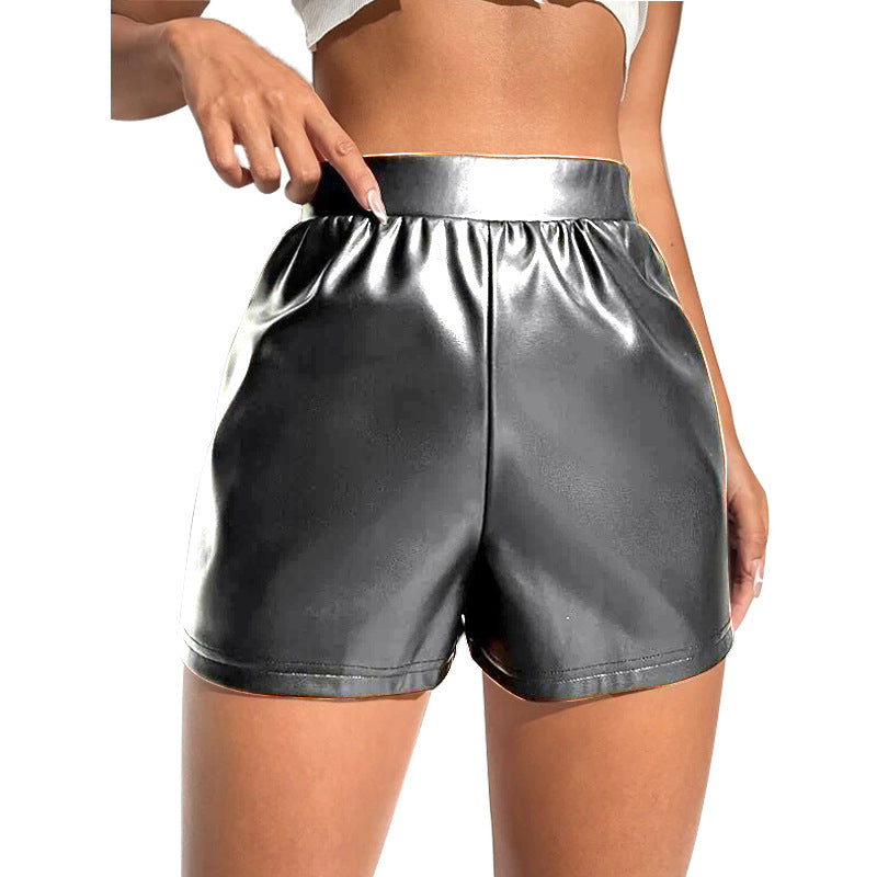 Summer Sexy Patent Leather Shorts Pants Women High Waist Loose Casual Pants Women