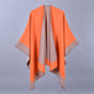 Women Spring Scarf Shawl All Match Solid Color Four Seasons Imitation Cashmere Split Cloak