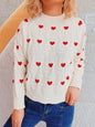 Autumn Winter Love Embroidered Crew Neck Knitted Pullover Cute Simple Office Sweater Top Women