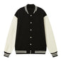 Fall Coat Contrast Color Brand Jacket Loose Top Combed Cotton  Varsity Jacket
