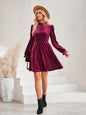 Autumn Winter Women Clothing Casual Turtleneck Velvet Solid Color Waist Tight Dress