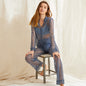 Lace See through Dress Long Sleeve Collared Two Piece  Sexy Sexy Mesh Pajamas Women Seductive Homewear