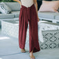 Autumn Casual Loose Knitted Belt Tie Casual Knitted Pants Women