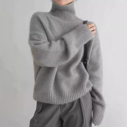 Idle Turtleneck Knitting Sweater Women Autumn Winter Soft Glutinous Solid Color Loose Inner Wear Comfortable Korean Women Dinified Sweater