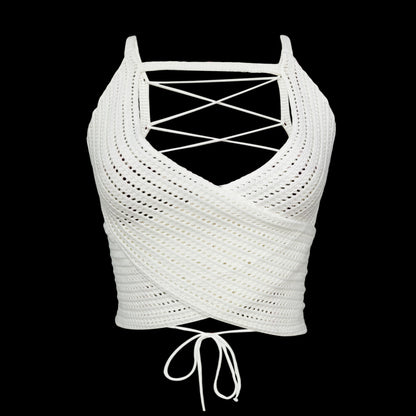 Spring Summer Women Clothing Sexy Bandeau Bandage Sweater Top
