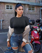 Autumn Winter Long Sleeved Top round Neck Stretch Bottoming Shirt T shirt Top for Girls