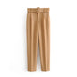 Women Clothing Four Seasons Popular High Waist All-Matching Pleated Casual with Belt Work Pant Harem Pants