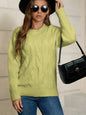 Women Pullover Round Neck Long Sleeves Knitwear Solid Color Twist Thread All Match Top