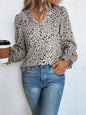Autumn Women Floral Pullover V neck Ruffled Sweet Long Sleeve Printed Shirt
