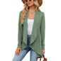 Autumn Winter Long Sleeve Solid Color Loose Cardigan Top Women Knitting Coat