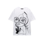 Autumn Women Cotton Loose Top round Neck Short Sleeve Girl Embroidery Pattern T shirt