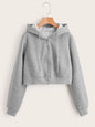 Autumn Winter New Women Clothing Zipper  Hooded Fleece Short Hoodies