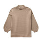 Autumn Winter Loose Mock Neck Office Faux Ide Out Wear Knitted Pullover Solid Color Sweater Women