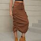 Women Clothing Skirt Casual Mid Length Skirt