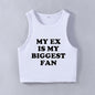 Street Hipster Biggest Fan Short Vest Women Clothing