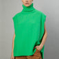 Autumn Winter Women Clothing Turtleneck Sleeveless Top Casual Sweater