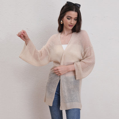 Women Out Cutout out Knitted Cardigan Top Casual Coat Women Sweater Top