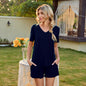 Cotton V neck Casual Suit Home Wear Short Sleeve Shorts Pajamas