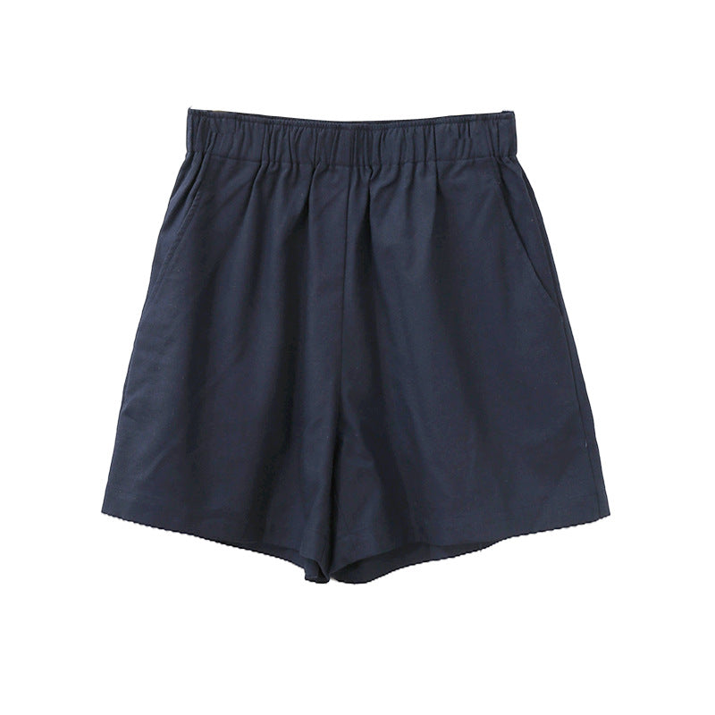 Summer High Waist Cotton Linen Shorts Women   Wide Leg Pants Elastic Waist Plus Size Loose Slimming Hemp Cotton Pants