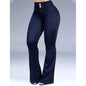 Women Clothing Hip Raise High Waist Slim Flared Jeans