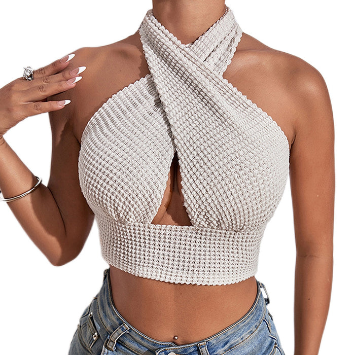 Sexy Women Clothing Knitted Top Sexy Halter Outerwear Camisole