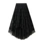 Irregular Asymmetric Tiered Dress High Waist Mesh Skirt Pettiskirt Women Gauze Skirt Fairy Dress