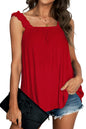 Women Clothing Summer Women Tankini Top Solid Color Slim Fit Slimming Top Women
