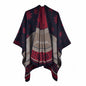 Spring Autumn Women Cashmere Split Scarf Shawl Thick Warm Double Sided Knitted Shawl