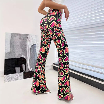 Bootleg Pants Women Casual Trousers Tight Camouflage Printed Pants