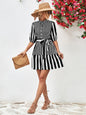 Popular Women Clothing Puff Sleeve Stand Collar Dress