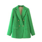 French Retro Spring Women Clothing Slimming Casual Candy Color Metal Buckle Blazer