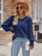 Autumn Winter Women Clothing Casual Solid Color round Neck Long Sleeve Patchwork Top Women