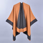 Women Spring Scarf Shawl All Match Solid Color Four Seasons Imitation Cashmere Split Cloak