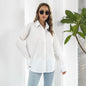 Women Cotton Large Cuff Long Sleeve Mid Length Shirt Loose Shirt Spring Autumn Women Clothing
