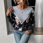 Casual Women Clothing Long Sleeve Color Matching Sweater Thin Autumn Women